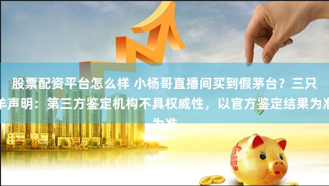 股票配资平台怎么样 小杨哥直播间买到假茅台？三只羊声明：第三方鉴定机构不具权威性，以官方鉴定结果为准