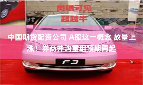 中国期货配资公司 A股这一概念 放量上涨！券商并购重组预期再起